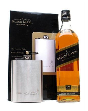Johnnie Walker 12 ans Black Label Hip Flask Pack