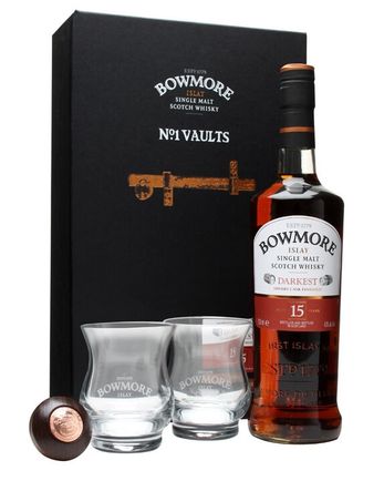Bowmore 15 ans Darkest 2 Glass & Stopper Set
