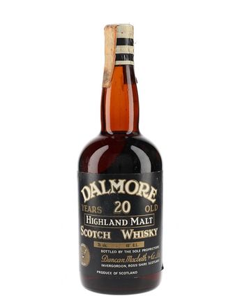Dalmore 20 ans Bottled 1960s Brown Glass Black Label