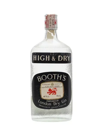 Booth's London Dry Gin High Dry Bottled 1970s