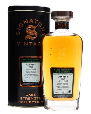 Glen Keith 1992 19 ans Bourbon Barrels #120551+2 Signatory Cask Strength Collection