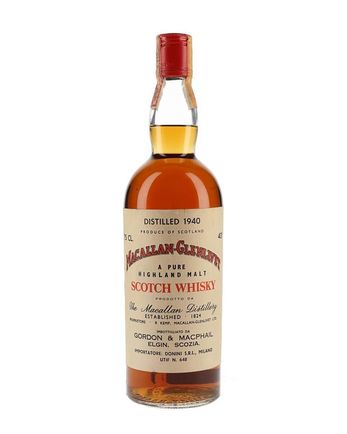 Macallan Glenlivet 1940 Sherry Cask Bottled 1960s G M Gordon & Macphail
