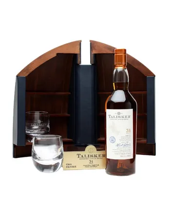 Talisker 1975 34 ans Boat Cabinet Crystal Glasses